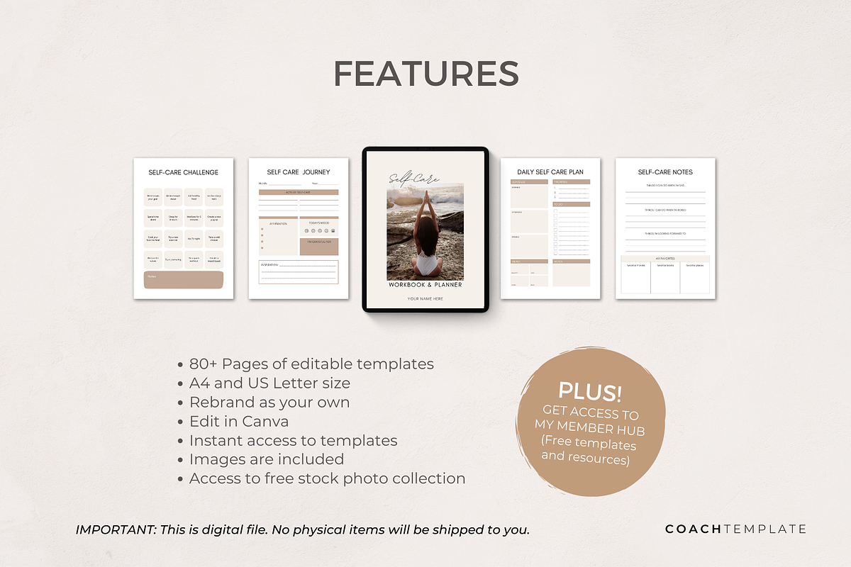 Self Care Planner Journal Template, a Marketing Template by COACHTEMPLATE (Photo 3 of 13)