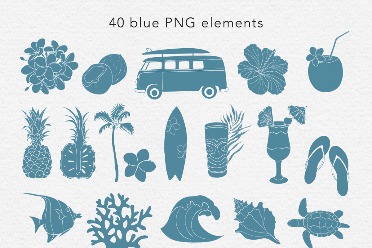 Aloha Hawaii vector illustrations, a Pattern Graphic by Mari_Caliart (Photo 2 of 10)