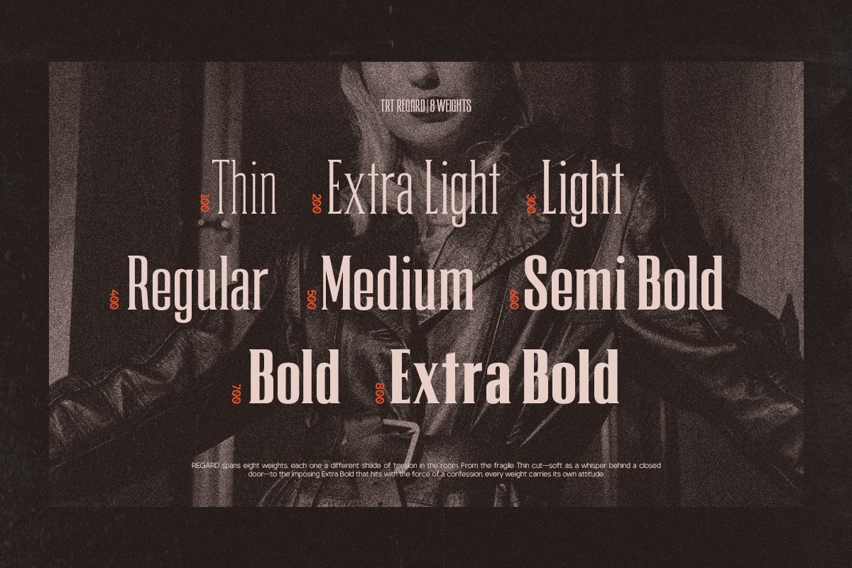TRT Regard Condensed Display Font, a Serif Font by truetype (Photo 2 of 15)