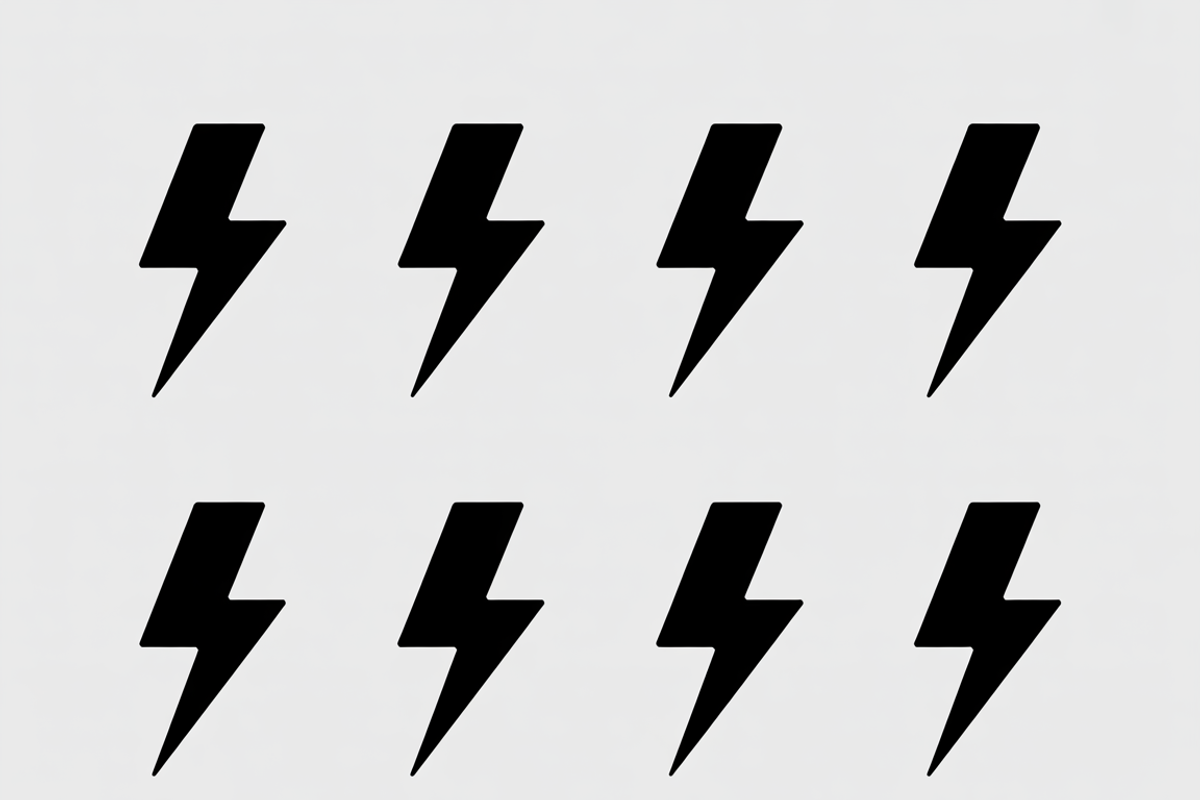 A bold set of lightning bolt icons, an Illustration by Amazin_art (Photo 8 of 13)