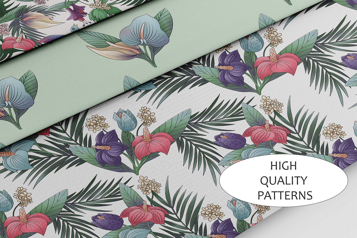 Tropical Garden Pattern Collection, a Wallpaper Graphic by sizileon (Photo 4 of 5)