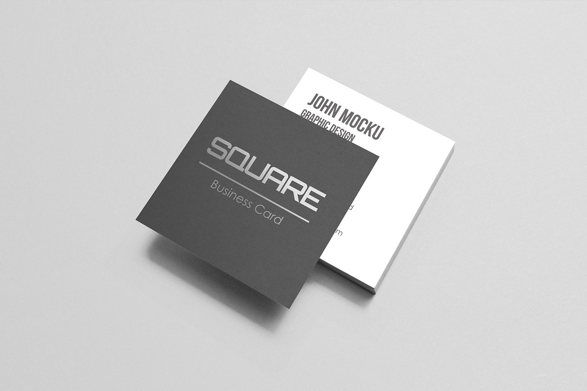 Square Business Card Mockups, a Print Template by resumetemplathttps://d3es (Photo 5 of 14)