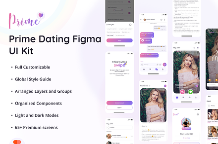Prime Dating App UI Kit, an UI Kit Template by Futurelens