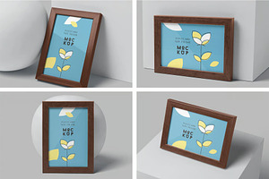 Postcard Size Frame Mockups, an Advertising Mockup by megostudi0