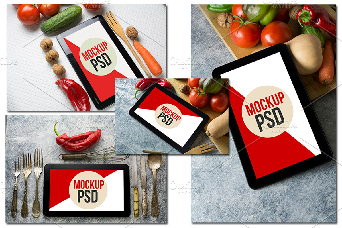 PSD Mockup tablet food, an iPad Mockup by JAY MID IMAGE (Photo 2 of 3)