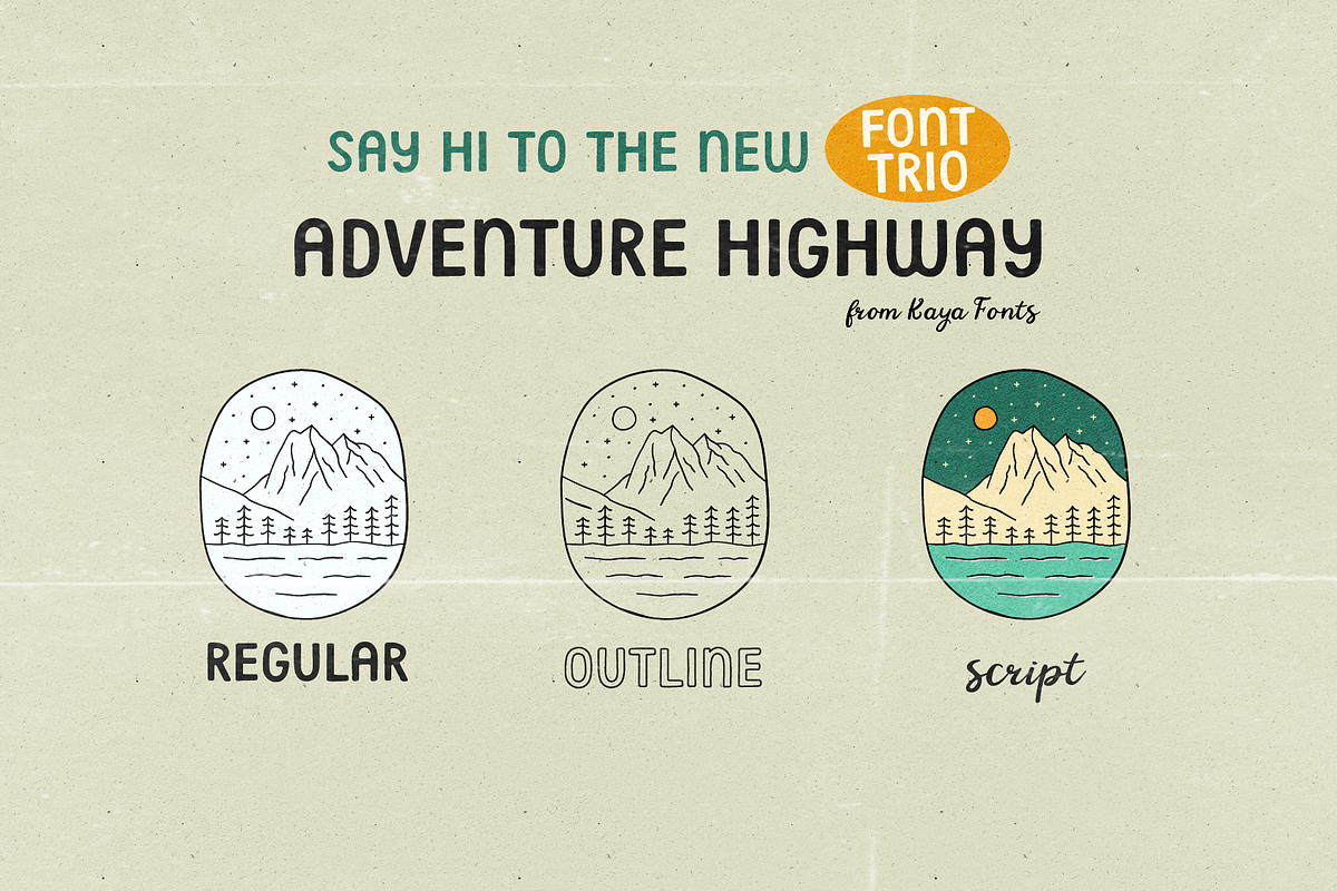 Adventure Highway Retro Nature Font, a Handwritten Font by Kaya Fonts (Photo 2 of 33)