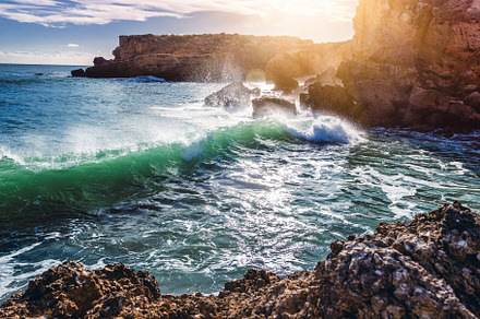 Algarve coast in portugal stock photo containing coast and ocean, a Nature Photo by Olezzo