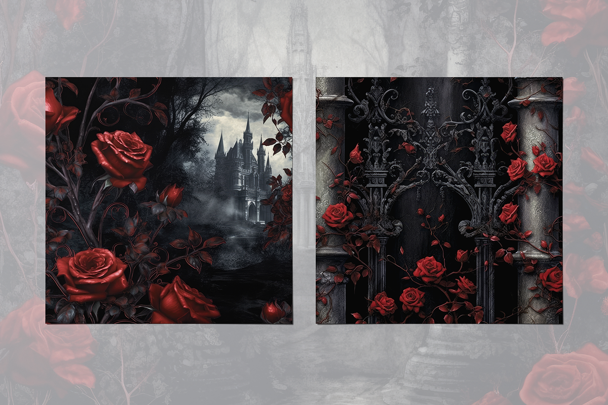 Ghostly Roses Digital Papers, a Background Graphic by Curve Design (Photo 8 of 12)