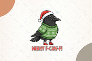 FCAWF Funny Crow Png, an Illustration by Watercolor design (Thumbnail 1 of 6)
