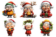 Whimsical Christmas Grandma Clipart, an Illustration by Daily.Designs (Thumbnail 5 of 5)