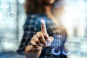 Get connected with a single touch, a Photo by Peopleimages.com