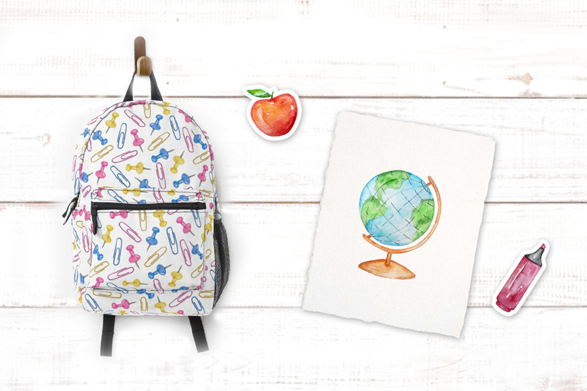 Watercolor School Seamless Patterns, a Pattern Graphic by SvetaArtStore (Photo 2 of 6)