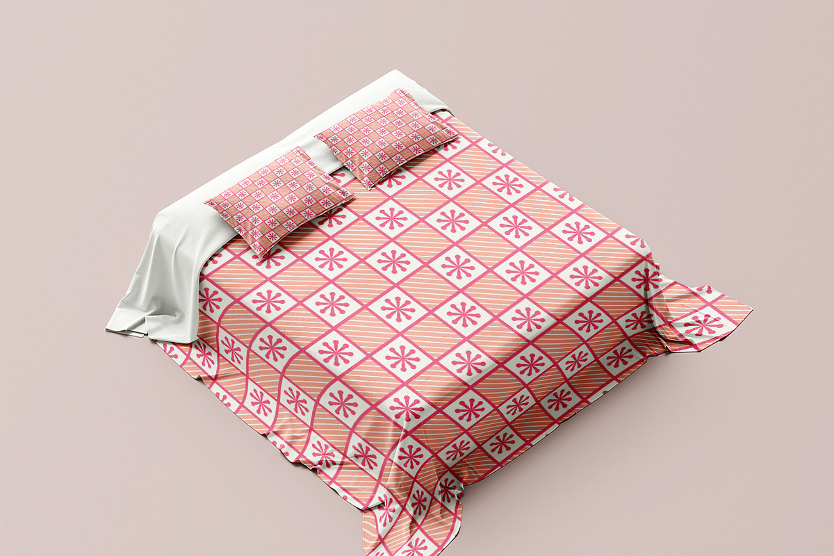 Pink Retro Floral Tile, a Pattern Graphic by snadiacreations (Photo 2 of 3)