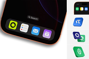 Premium App Icon Mockup Bundle, an iPhone Mockup by graphypix
