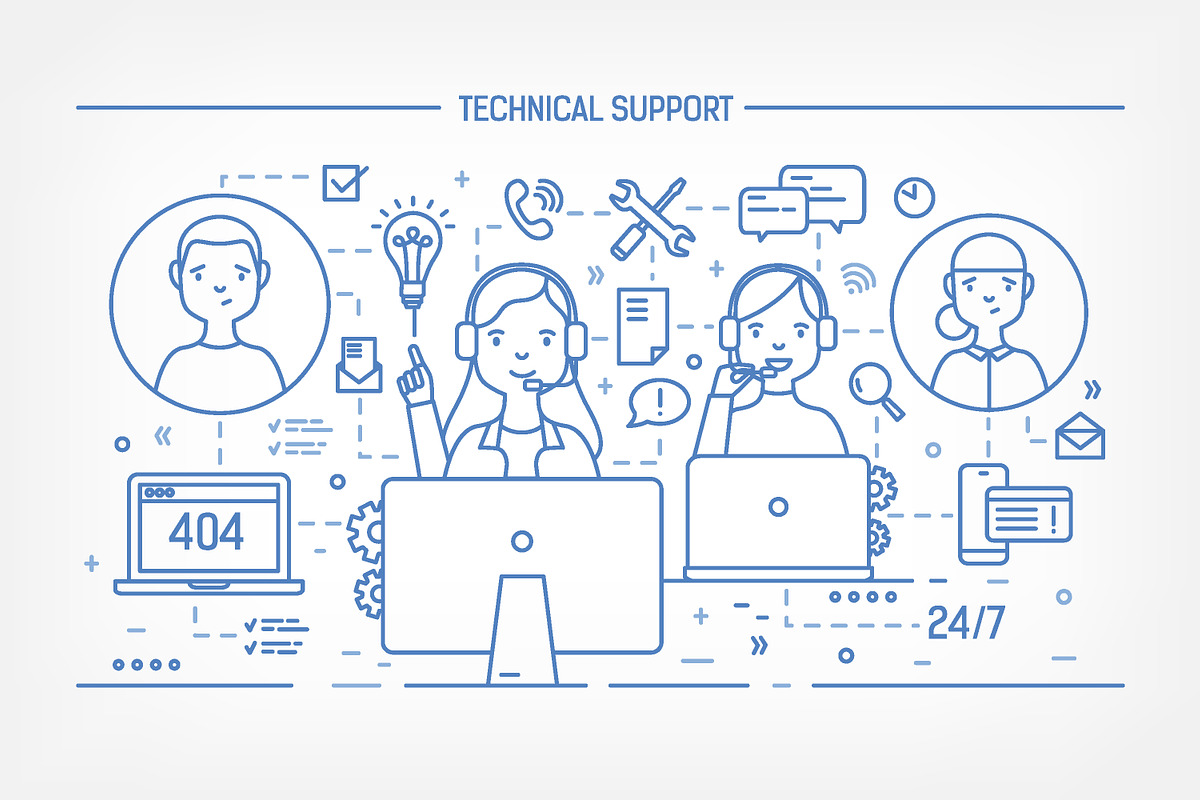 Call center and technical support, a Work Illustration by Good Studio (Photo 2 of 9)