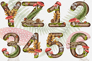 Wild Forest Alphabet Clipart set., a Decorative Illustration by Happy Sloth Graphics (Thumbnail 5 of 9)