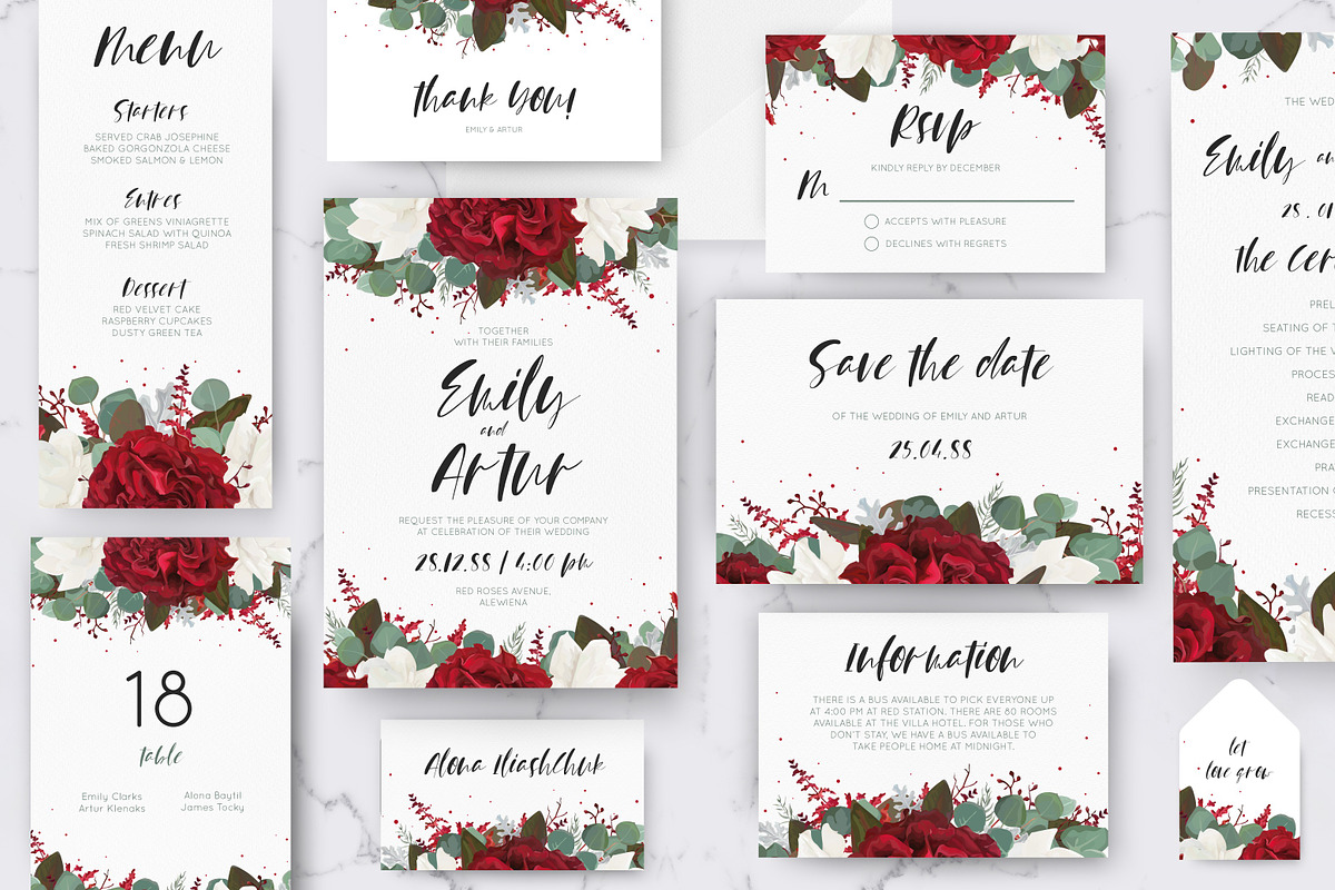 Wedding collection - Red & white, an Invitation Template by Alewiena (Photo 9 of 9)
