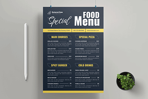 Restaurant Food Menu Template Design, a Flyer Template by MightyDesign