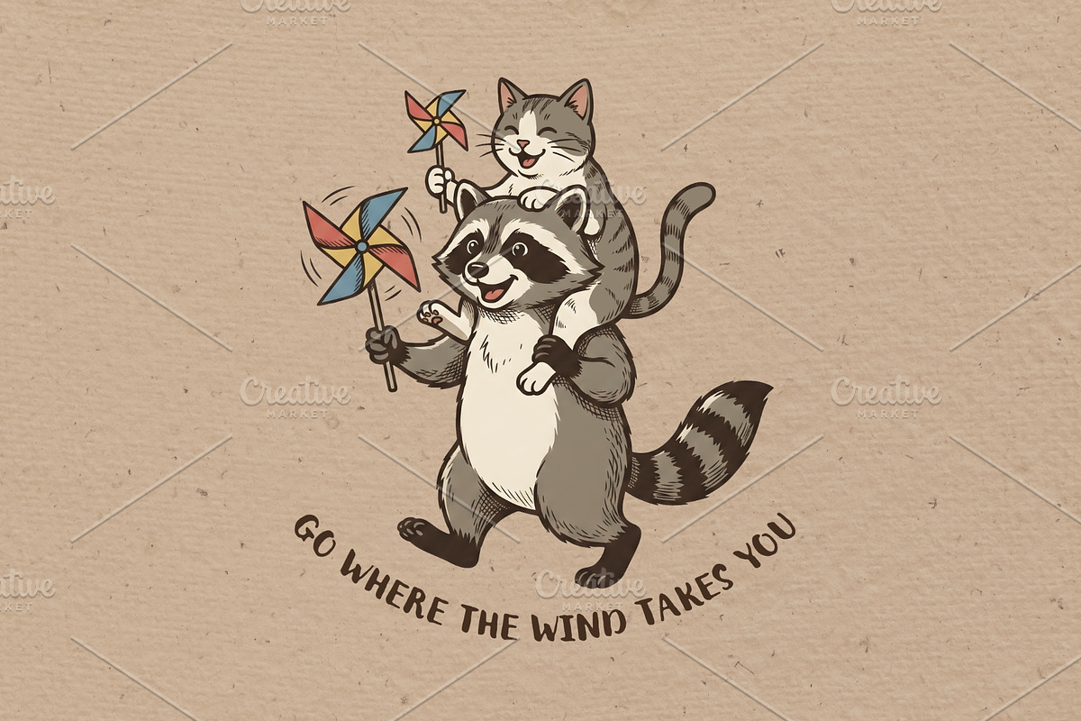 Go Where The Wind Takes You, an Animal Illustration by Vectorlina (Photo 1 of 4)