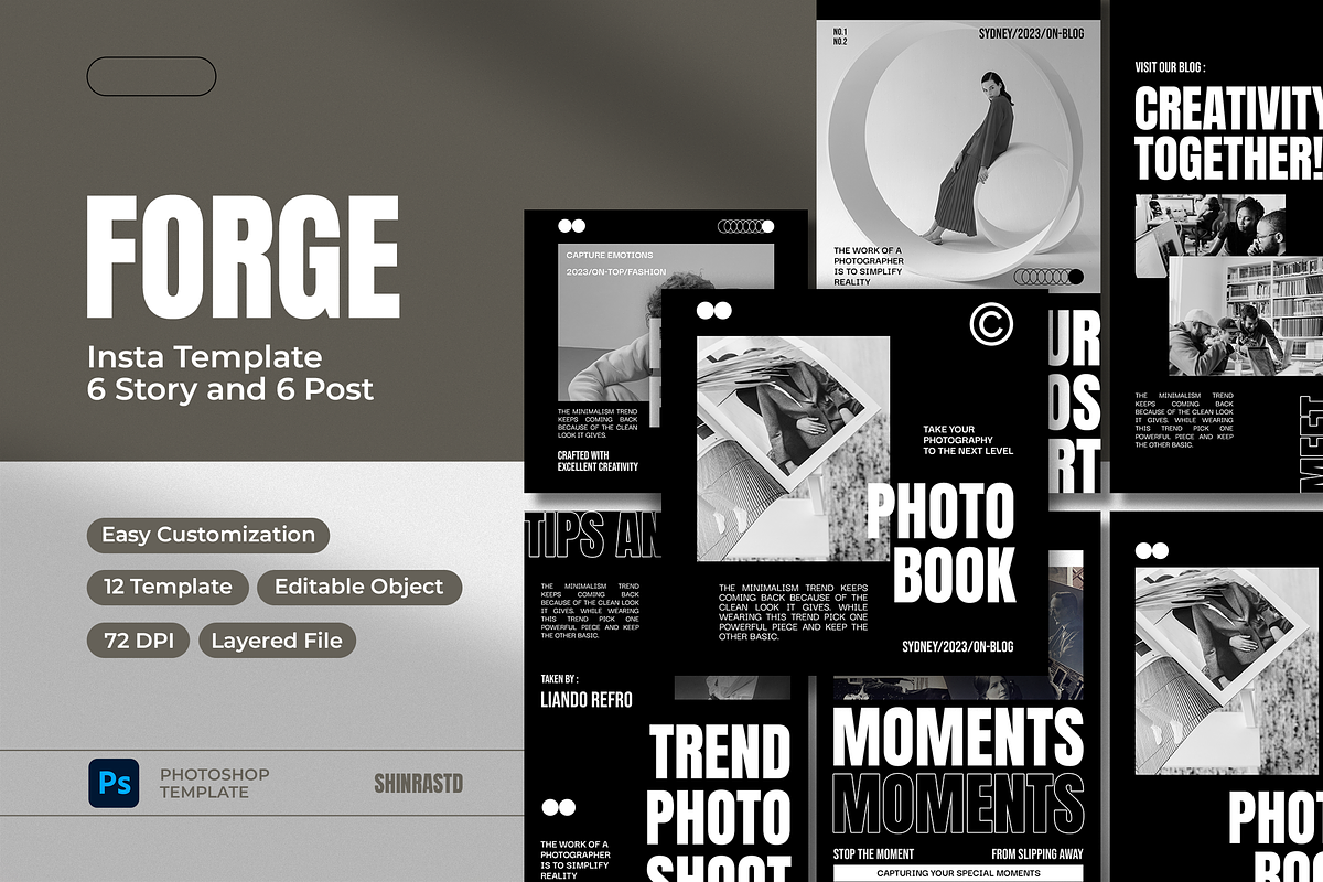 Forge Photography Instagram Template, a Social Media Template by Shinra Labs (Photo 1 of 5)