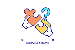 Unmatched puzzle pieces RGB color, an Outline Icon by IMG Visuals