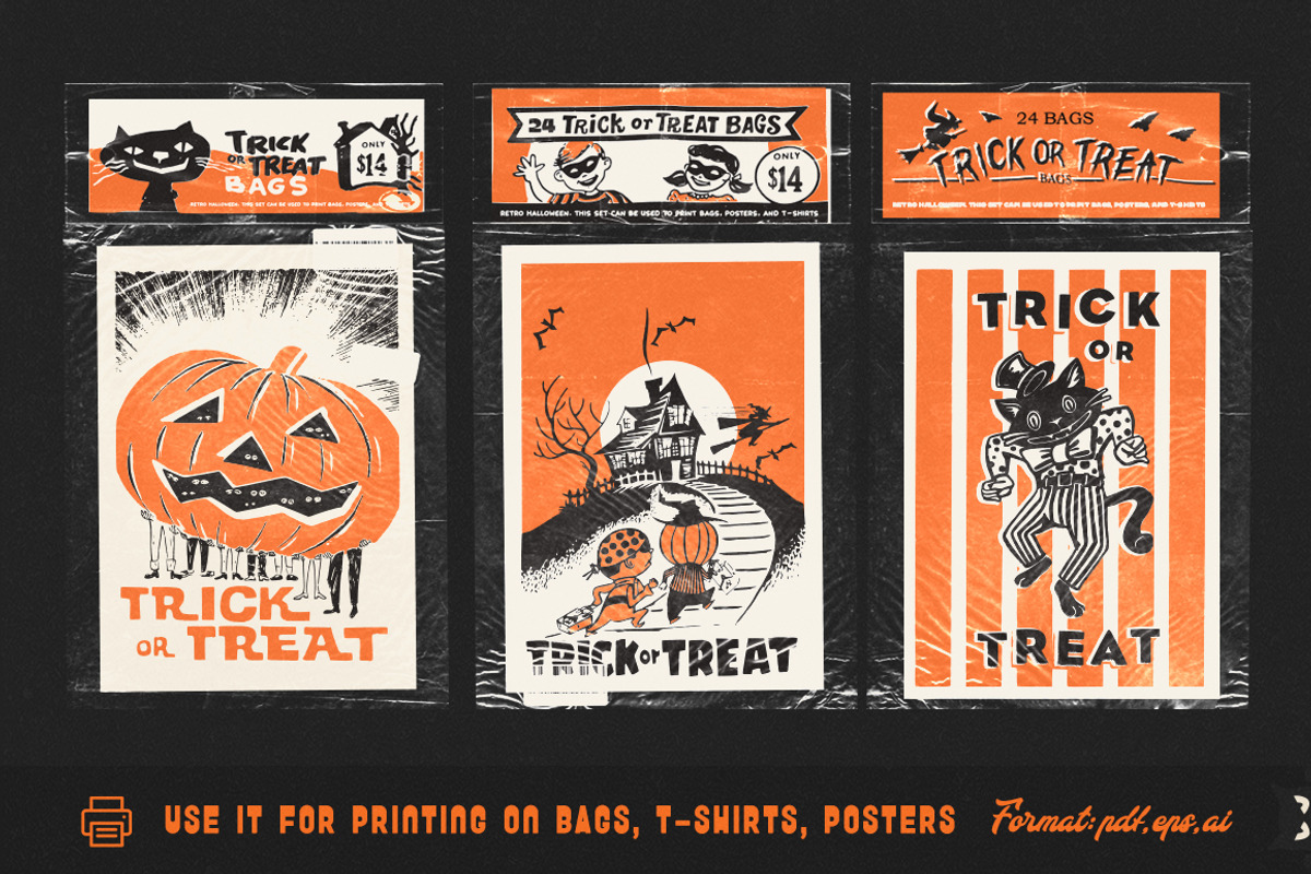 Retro Halloween Design Kit, a Seasonal Illustration by Retro Machine (Photo 4 of 15)