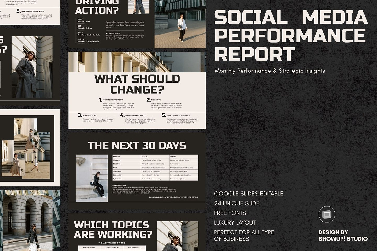 Social Media Performance Slides, a Presentation Template by ShowUp! Studio (Photo 1 of 6)