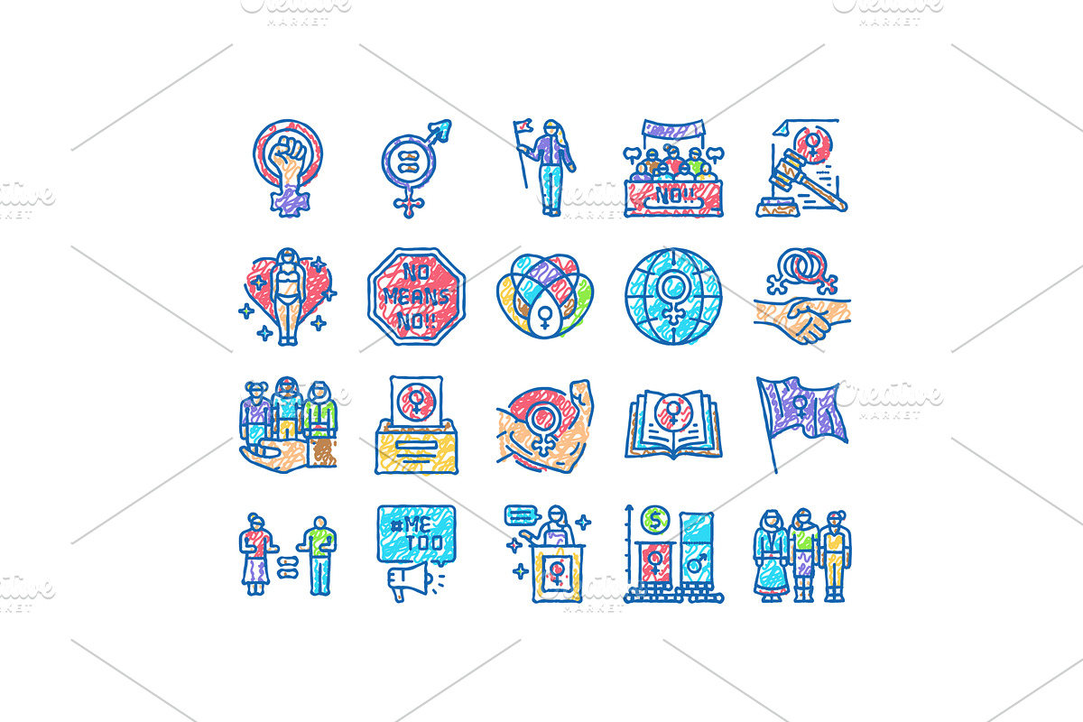 girl feminism female woman power, an Object Illustration by pikepicture