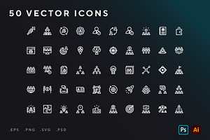 Teamwork icons, an Outline Icon by Wencory