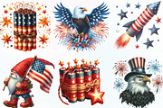 Watercolor 4th Of July Clipart, an Illustration by CraftArtStudio (Thumbnail 2 of 6)