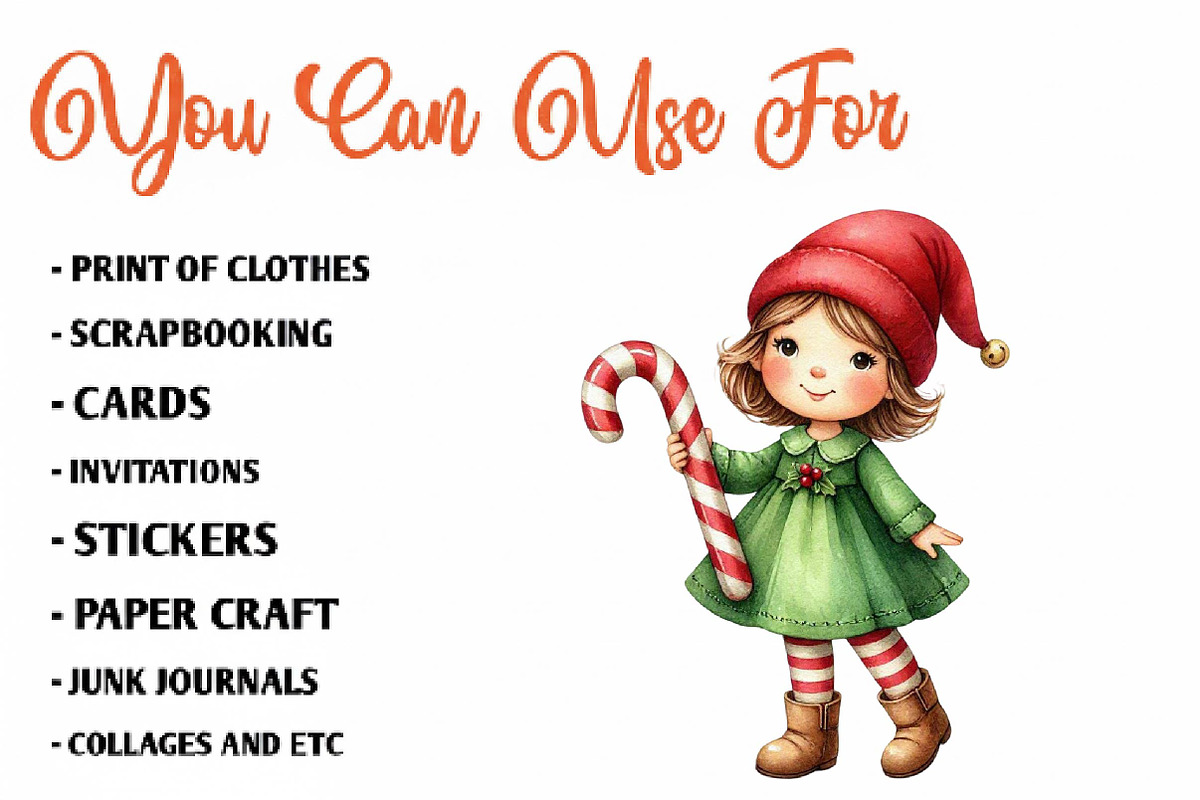 Cute Watercolor Christmas Clipart, a Seasonal Illustration by CreationArt (Photo 5 of 7)