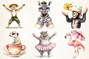 Quirky Safari Animals Clipart, a Graphic by Libby Wishes (Thumbnail 5 of 7)