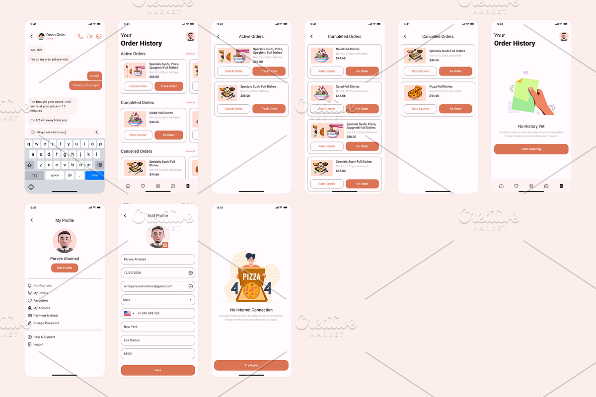 Food Delivery Mobile UI Kit, a Templates & Theme by Ace UI/UX (Photo 5 of 8)