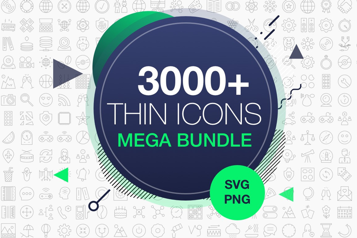 Thin Icons Mega Bundle 3000+, an Icon by IconUncle (Photo 1 of 7)