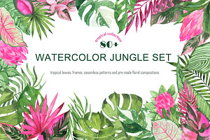 Watercolor jungle set