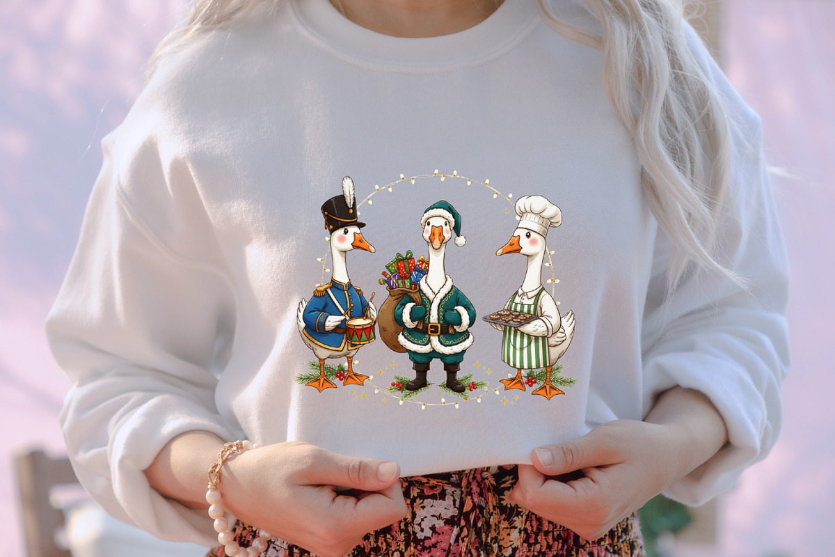 Vintage Christmas Goose Png, an Illustration by designcity5 (Photo 6 of 8)