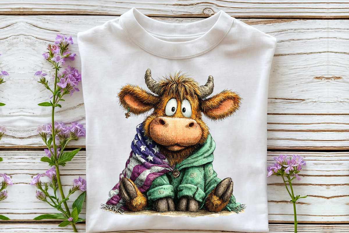Whimsical Patriotic Cow Clipart, an Illustration by OK Design (Photo 6 of 6)