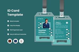 2 Set ID Card Template Design V3, a Card Template by twinstd
