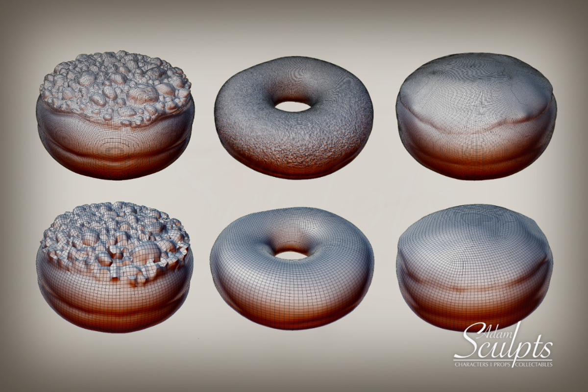 Doughnut Selection 01, a Food & Drink 3D Model by Adam Sculpts (Photo 5 of 5)