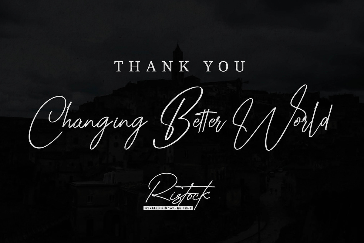 Ristock – Stylish Signature Font, a Handwritten Font by Almarkhatype (Photo 7 of 10)