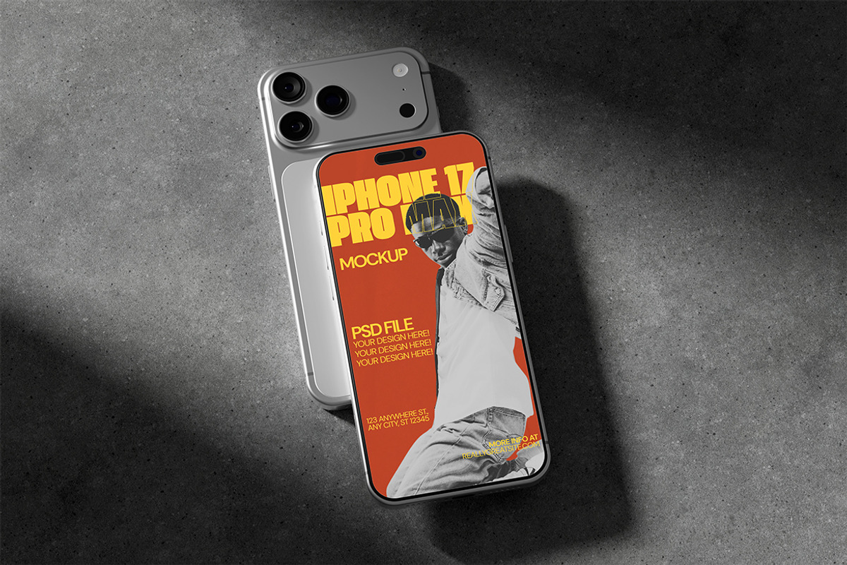 iPhone 17 Pro Max Mockup, an iPhone Mockup by xavier_studio (Photo 4 of 5)