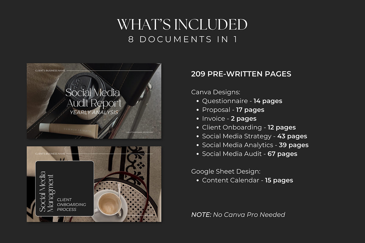 Social Media Managers Document Kit, a Marketing Template by Meraki Templates (Photo 3 of 9)