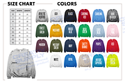 Size Color Chart Gildan Crewneck, a Shirt Mockup by creativsupply (Thumbnail 1 of 4)