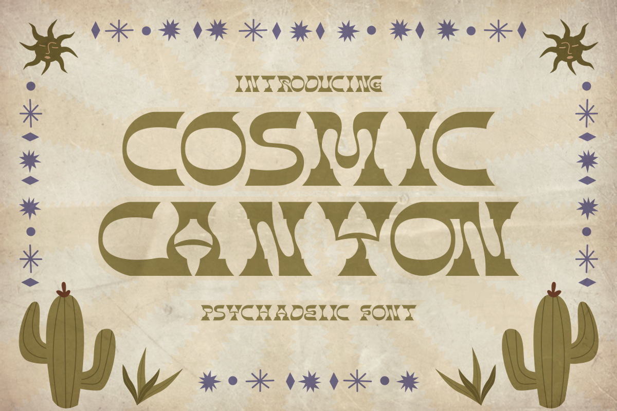 Cosmic Canyon Psychedelic Font, a Font by PutraCetol Studio (Photo 1 of 13)