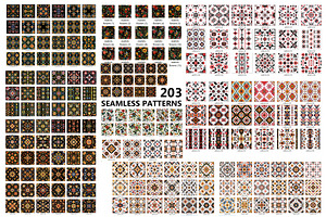 Ukrainian Folk Seamless Patterns Set