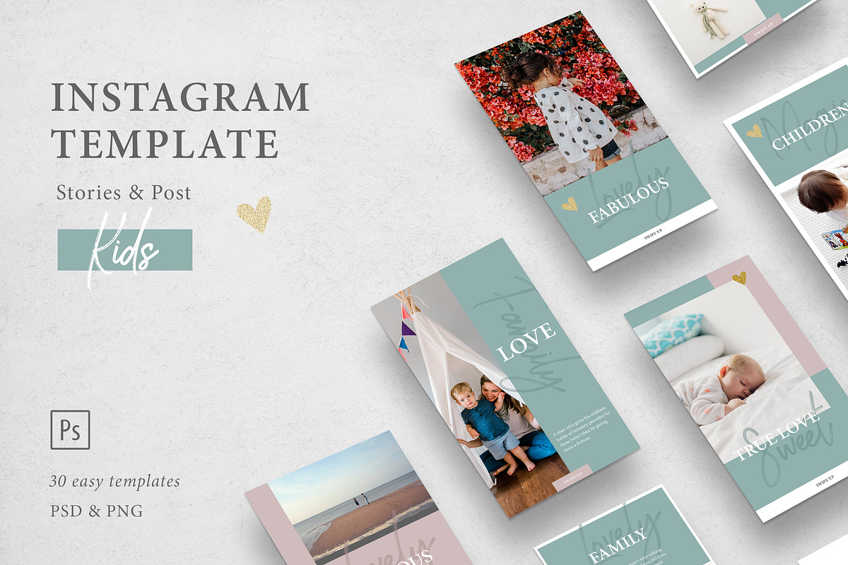 KIDS Social media template, a Social Media Template by Digital Breath templates (Photo 1 of 6)