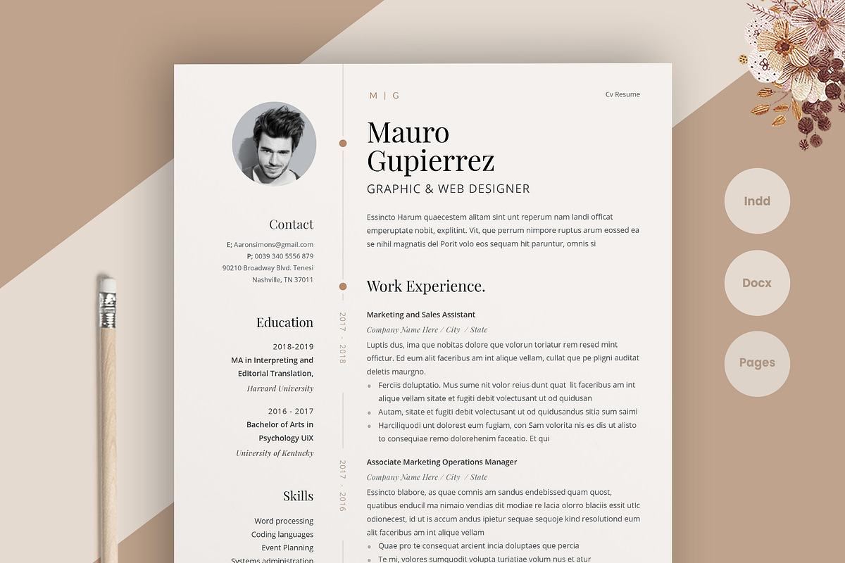 Resume / Cv Template, a Resume Template by Estartshop (Photo 1 of 7)