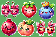 Kawaii  Fruit Clipart Bundle, an Illustration by Designworld (Thumbnail 4 of 6)