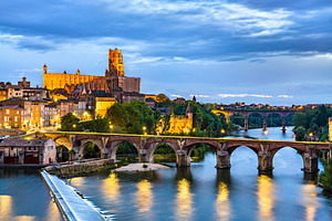 Albi the Cathedral and the Old Bridg, an Architecture Photo by Leonid Andronov