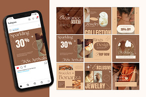 Jewelry Instagram Post Puzzle, a Social Media Template by Artnivora.Std